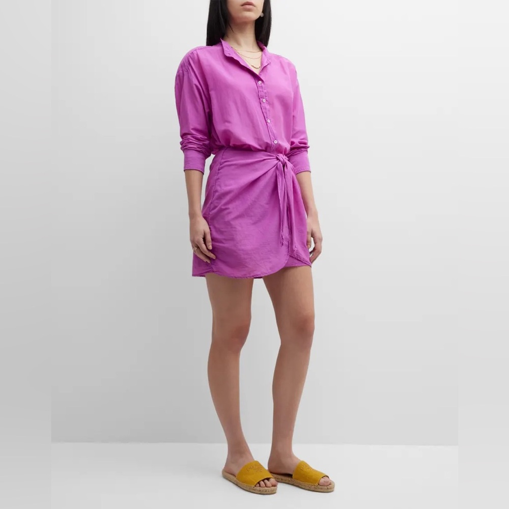 Xirena Arly Poplin Mini Wrap Shirtdress in Purple Size XS